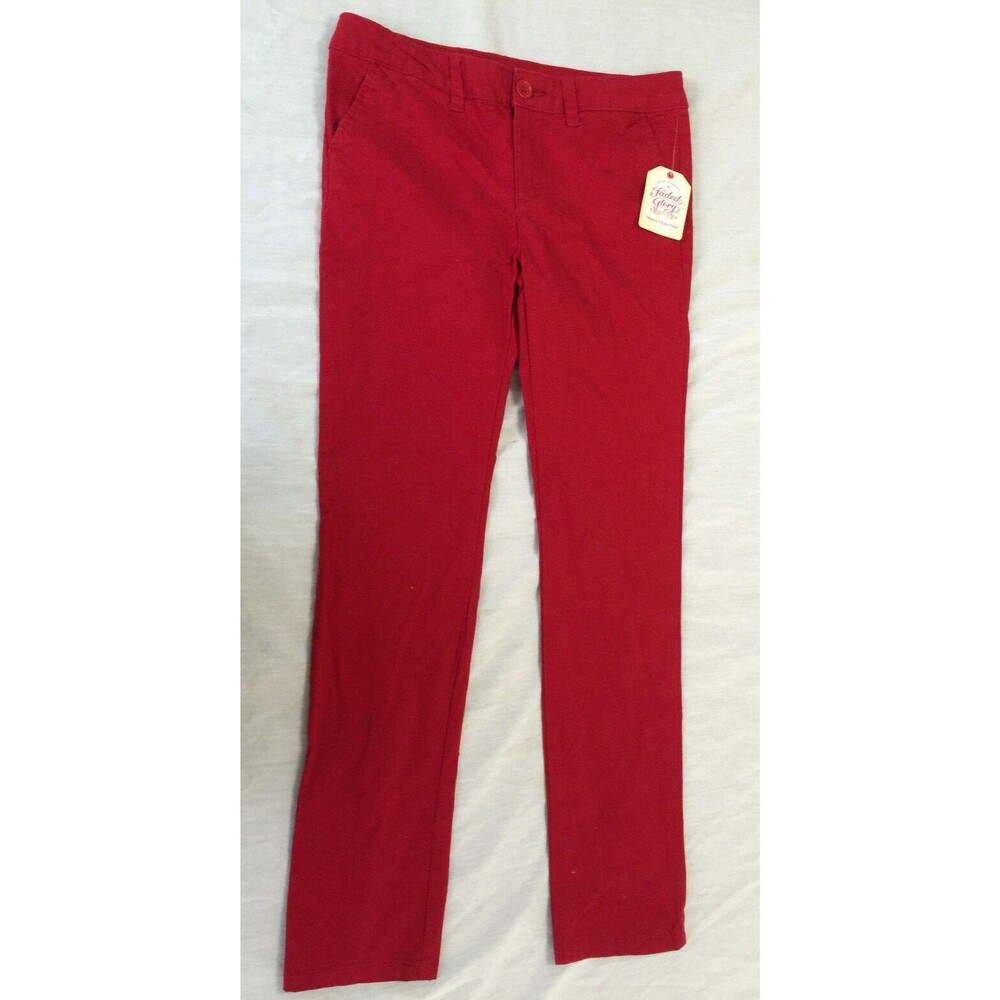 NWT FADED GLORY GIRLS SKINNY CHINO PANTS SIZE 12 ADJ WAIST